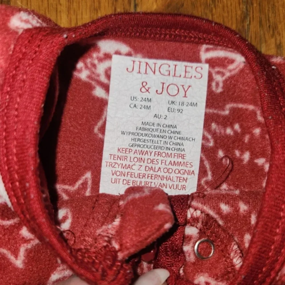 Carters Jingles & Joy Toddler Christmas Fleece Footed Pajamas Red‎ Grey 18M 24M